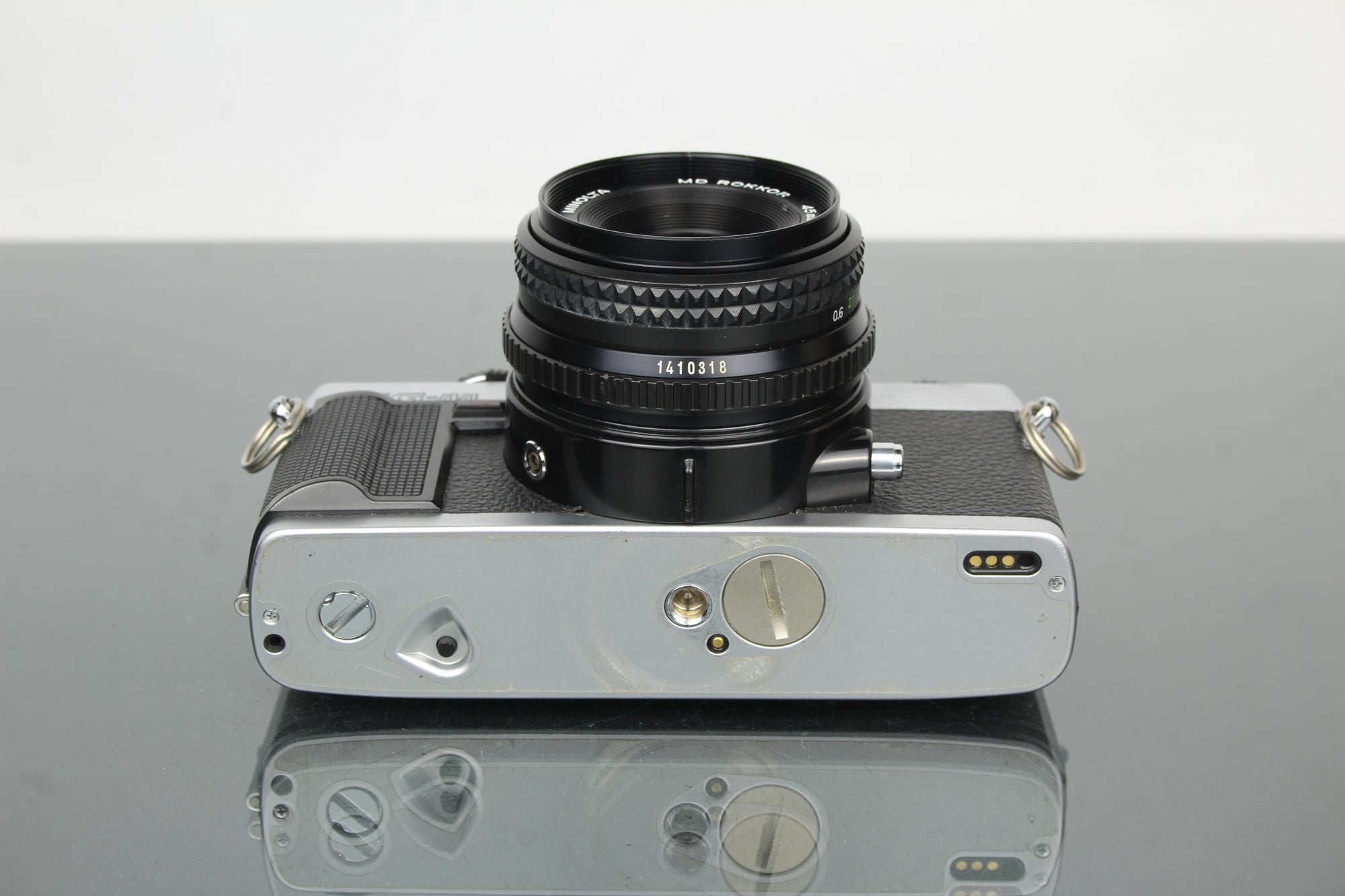 Minolta XG-M + 45mm 1:2 Minolta MD Rokkor Objektiv